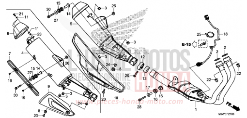 SILENCIEUX D'ECHAPPEMENT CBR500RAJ de 2018